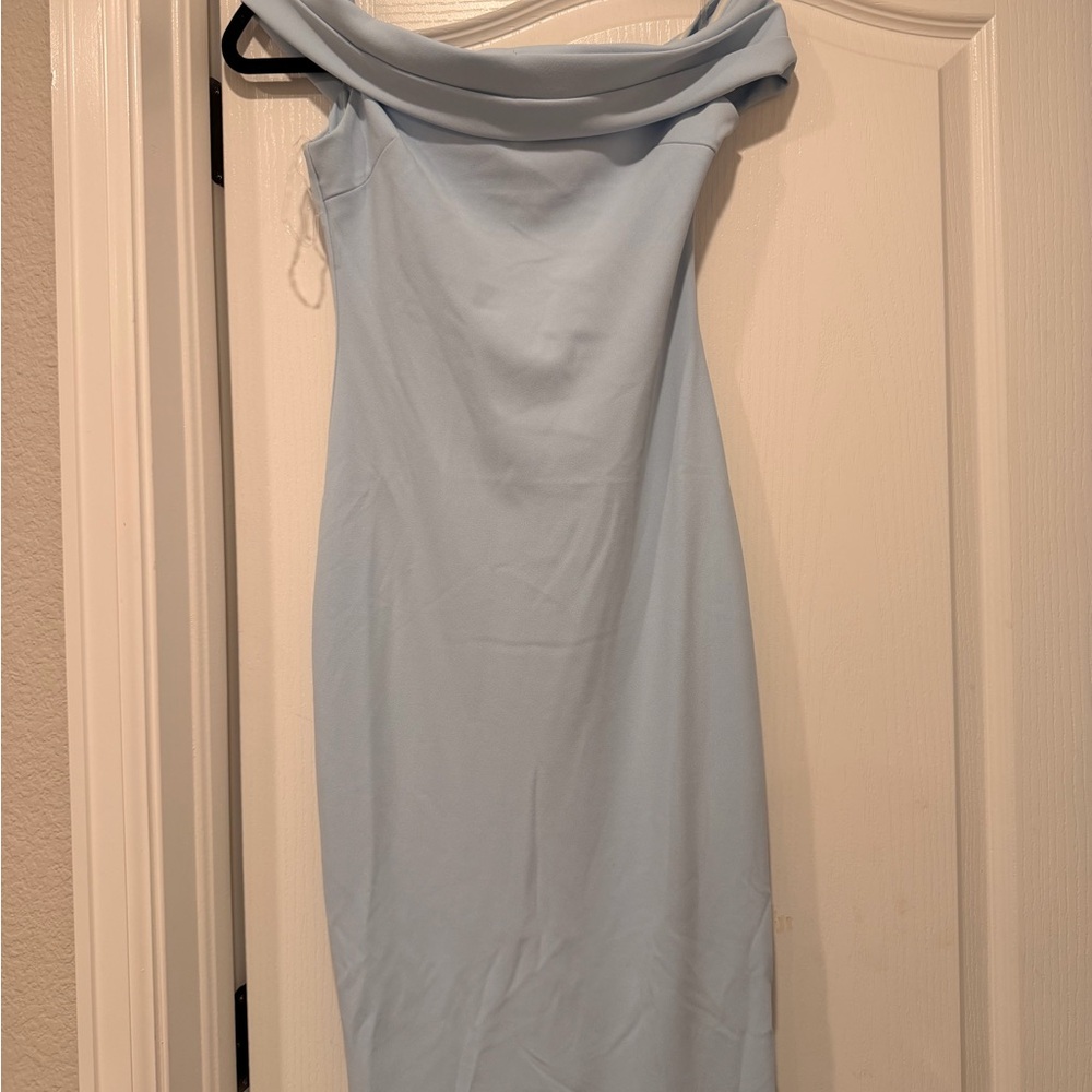 Chic Strapless Light Blue Dress